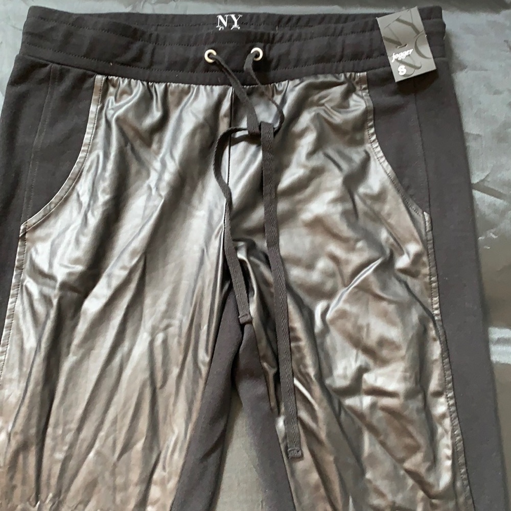 New York and Company Faux Leather Joggers
